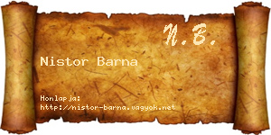 Nistor Barna névjegykártya