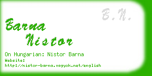 barna nistor business card